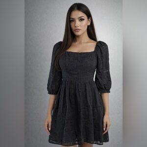 Johnny Was Black Long Sleeve Dress